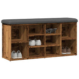 Shoe Bench Old Wood 102x32x50 cm Engineered Wood 857625