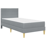 Bed Frame with Mattress Light Grey 90 x 190 cm Fabric 3415250