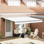 Retractable Awning Manual White 400 x 300 cm Fabric, Metal 3330636