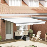 Retractable Awning Manual White 400 x 300 cm Fabric, Metal 3330636