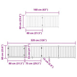 Dog Gate with Door Foldable 12 Panels Brown 960 cm Poplar Wood 3155748