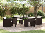 Garden Dining Set 5 pcs Brown Poly Rattan 3380699