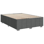 ZNTS Bed Frame without Mattress Dark Grey Double Fabric 3284869