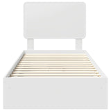 Storage Bed with Headboard White 90 x 190 cm Engineered Wood 3412728