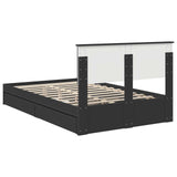 Storage Bed with Headboard Black 120 x 200 cm Engineered Wood 3410813