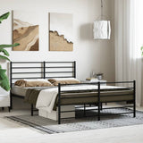 Metal Bed Frame without Mattress with Footboard Black 160x200cm 352340