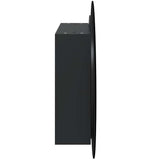 Bathroom Cabinet with Round Mirror&LED Black 54x54x17.5 cm 345588
