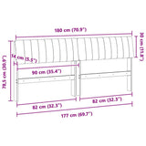 Upholstered Headboard Dark Grey 180 cm Solid Pine Wood 879215
