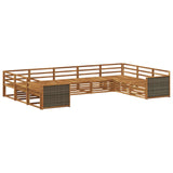 Outdoor Sofa Set 9 pcs Natural Solid Acacia Wood 3383827