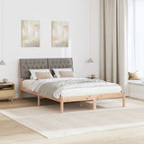 Bed Frame with Headboard Taupe 140 x 190 cm Solid Pine Wood 878827