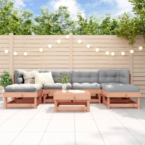 ZNTS 7 Piece Garden Lounge Set Solid Wood Douglas 3186345