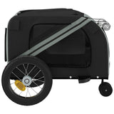 Pet Bike Trailer Grey and Black Oxford Fabric and Iron 93888