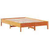 Bookcase Bed without Mattress Wax Brown 135x190 cm Double Solid Wood Pine 3322926