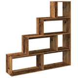 Room Divider Bookcase 4-Tier Old Wood 143.5x29x143.5 cm Engineered Wood 858001