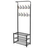 Clothes Rack with Shoe Storage 68x32x182.5 cm Black 243726