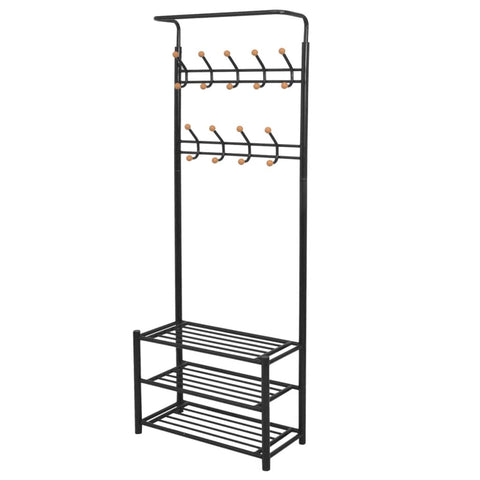 Clothes Rack with Shoe Storage 68x32x182.5 cm Black 243726