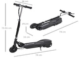 Folding Kids Electric Scooter Ride on Toy, Age 7-14-Black T3398P349432