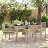 Garden Dining Set 5 pcs Beige Poly rattan 3334881