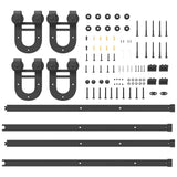 Sliding Door Hardware Kit 200 cm Steel Black 3295734