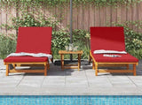 Sun Lounger 2 pcs Solid Acacia Wood Brown 3325198