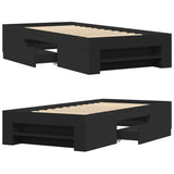 Bed Frame without Mattress Black 75x190 cm Small Single Engineered Wood 3295528