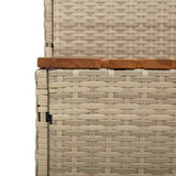 Hot Tub Step Beige 50x50x50,5 cm Poly Rattan and Solid Acacia 4103942
