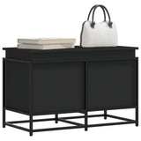 Storage Box with Lid Black 80x40x51.5 cm Engineered Wood 848799