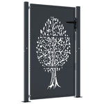 Garden Gate Anthracite 105x130 cm Steel Tree Design 153156