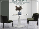 Round Table, Modern Room Table with Steel Base, Non-slip Foot Pad, Space Saving Small T3398P343130
