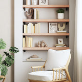 ZNTS Wall Shelf 80x20x6 cm Untreated Solid Wood Oak 363541