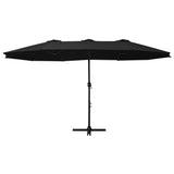 Parasol Black Polyester fabric, Aluminium pole and ribs Extra Large 47302