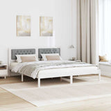 Bed Frame Light Grey 160 x 200 cm Solid Pine Wood 878178