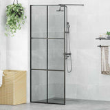 Walk-in Shower Wall Black 80 x 195 cm Tempered Glass 42022042