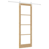 Sliding Door Natural 78 x 232 cm Solid Pine Wood and Glass 3332415