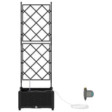 Garden Planter Black 40 x 40 x 126 cm Plastic 42002848