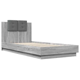 Bed Frame with Headboard with Headboard Grey Sonoma 80 x 200 cm 3429577