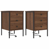 Bedside Cabinet 2 pcs Brown Oak 42 x 41 x 61 cm Engineered Wood 859489