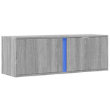 TV Wall Cabinet with LED Lights Grey Sonoma 100x31x35 cm 852269