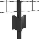 Euro Fence with Post 25 x 0.6 m PVC-Coated Steel Grey Mesh 3336095