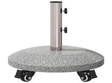 Granite Parasol Base with Wheels for 4-5 cm Pole 27.2 kg Grey 42034379