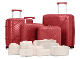4-Piece Luggage Set with 2 Handbags & 8-Piece Toiletry Kit Durable PP Suitcase 37459360