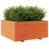 Garden Planter Wax Brown 100x100x49.5 cm Solid Wood Pine 3282541