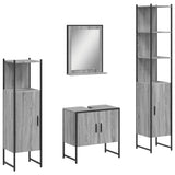 4 Piece Bathroom Cabinet Set Grey Sonoma Engineered Wood 3214357
