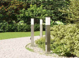 Bollard Lights with Sensor&Outlet 3 pcs 80 cm Stainless Steel IP44 4006068