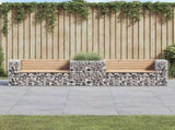 Garden Bench with Gabion Basket Solid Wood Pine 3196245