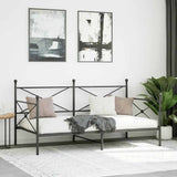 Day Bed without Mattress Black 100x190 cm Steel 4104669