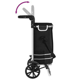 Shopping Trolley Black 36.5 x 46.5 x 100.5 cm Oxford fabric 42002334