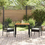 Garden Dining Set 3 pcs Black Poly rattan 3334901