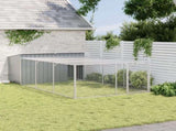 Dog House with Run Anthracite 197x396x110 cm Galvanised Steel 3214225