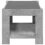 Coffee Table with LED Concrete Grey 73x53x45 cm Engineered Wood 847549